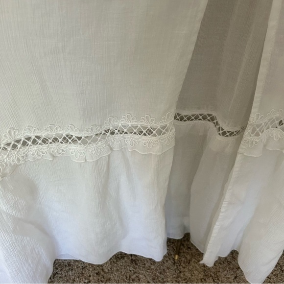 NWT Promesa  Sandy Beaches Ivory Semi Sheer Button Crochet Dress Size Small - Picture 8 of 10